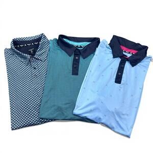 Lot of 3 Kenneth Cole Golf Polo Shirt Mens Big & Tall Size 3X Moisture Wick